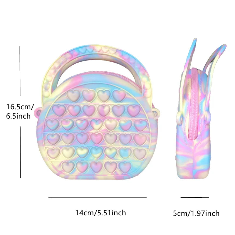 Silicone Unicorn Push Pop Bubble Purse