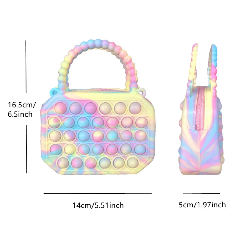 Silicone Unicorn Push Pop Bubble Purse