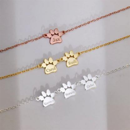 Pet Paw Memory Charm Bracelet