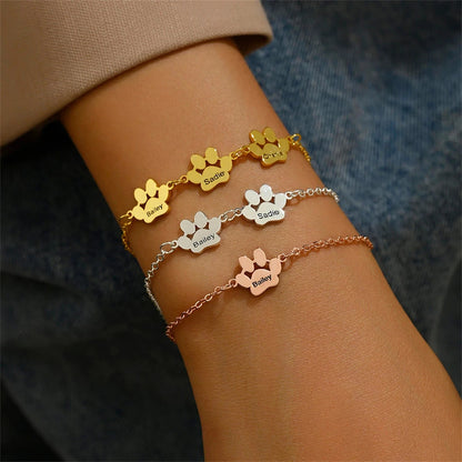 Pet Paw Memory Charm Bracelet