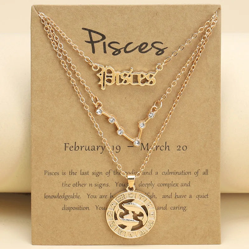 Zodiac Charm Necklace Set