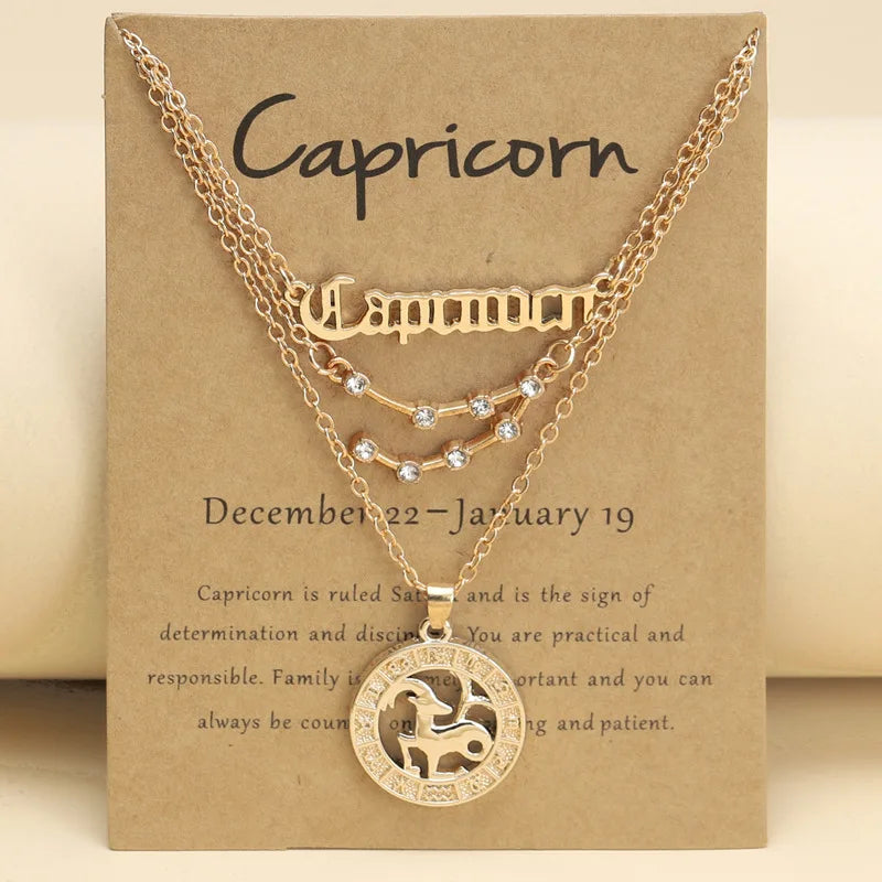 Zodiac Charm Necklace Set