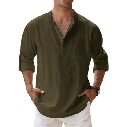 New Cotton Linen Mens Casual Shirts