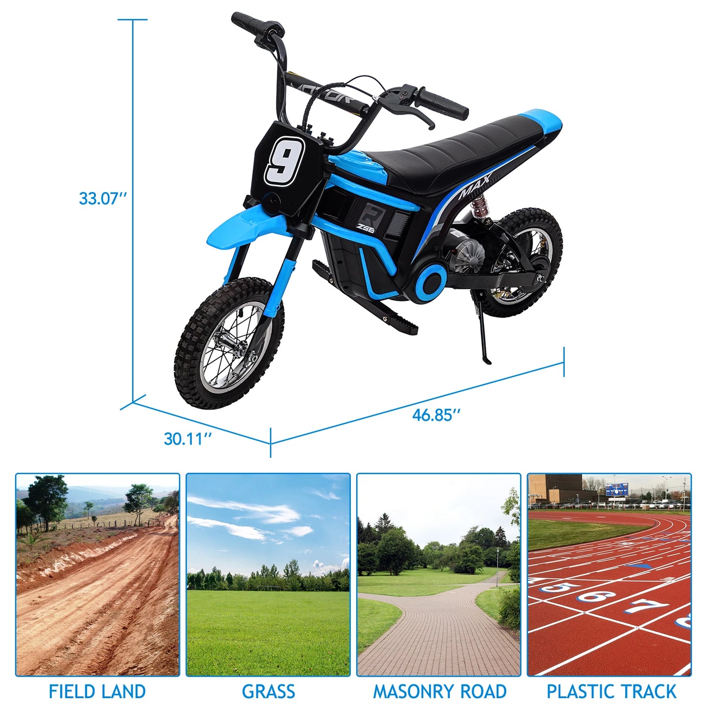 Kids Dirt Bike, 350W Electric Motorcycle Up to 14.29MPH, 24V Battery, 2-Speed Modes for Kids Ages 8-14