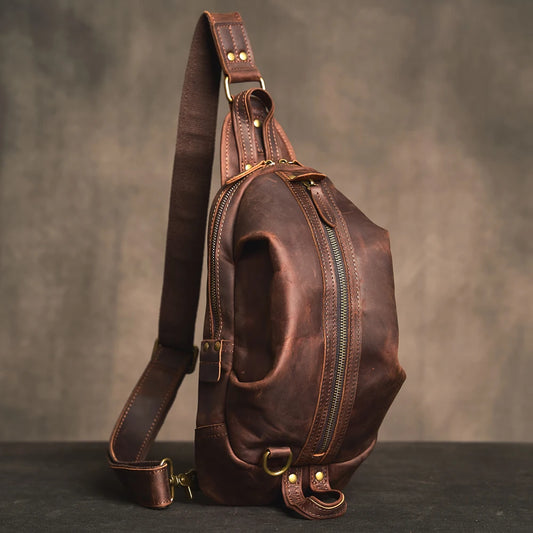 Vintage Leather Men's Sling Bag