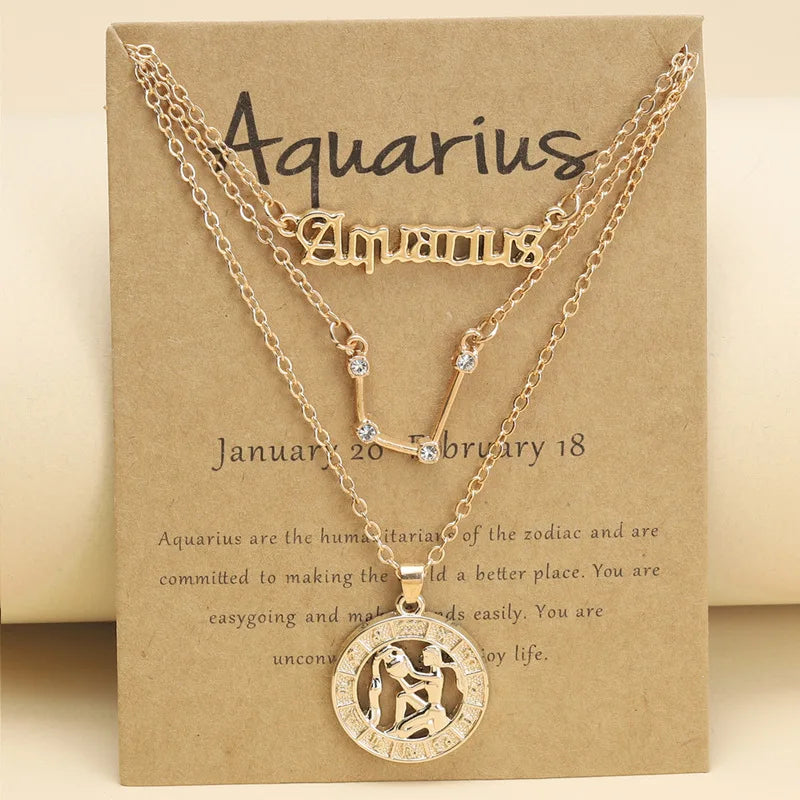 Zodiac Charm Necklace Set