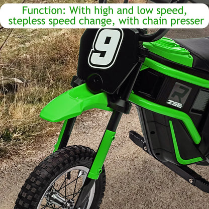 Kids Dirt Bike, 350W Electric Motorcycle Up to 14.29MPH, 24V Battery, 2-Speed Modes for Kids Ages 8-14