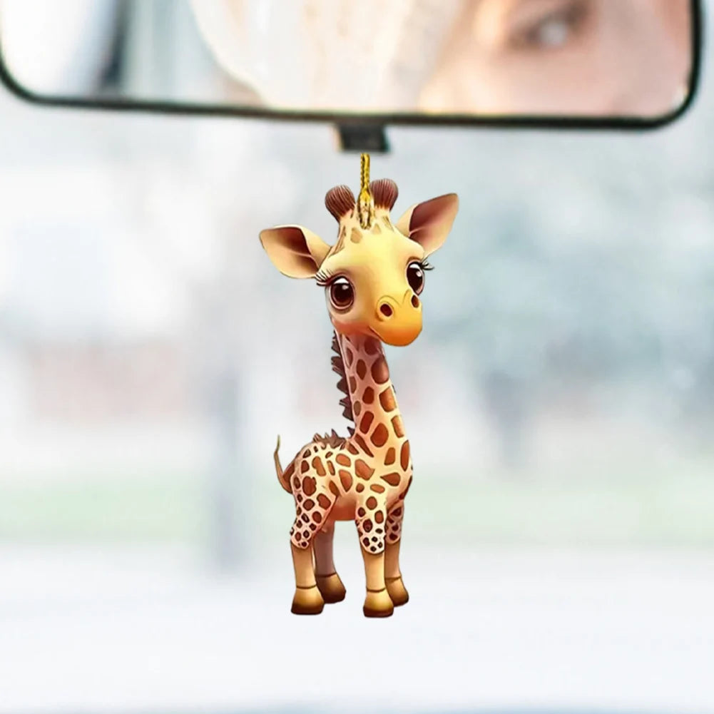 Giraffe Charm Backpack Keychain