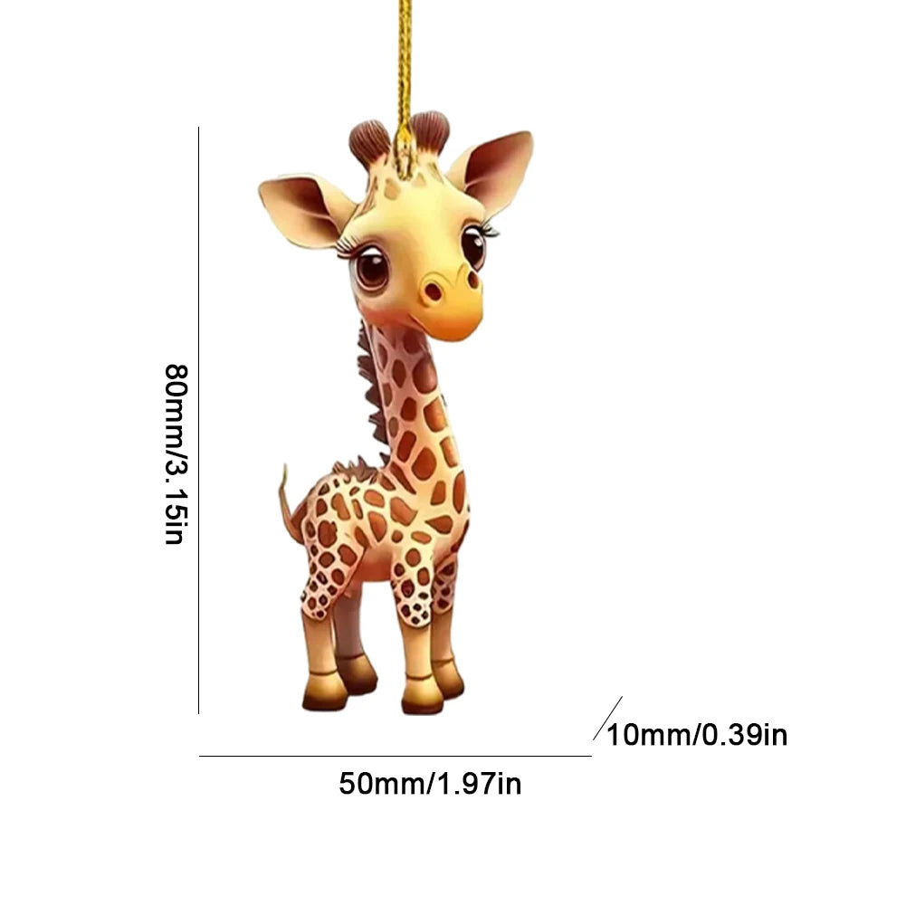 Giraffe Charm Backpack Keychain