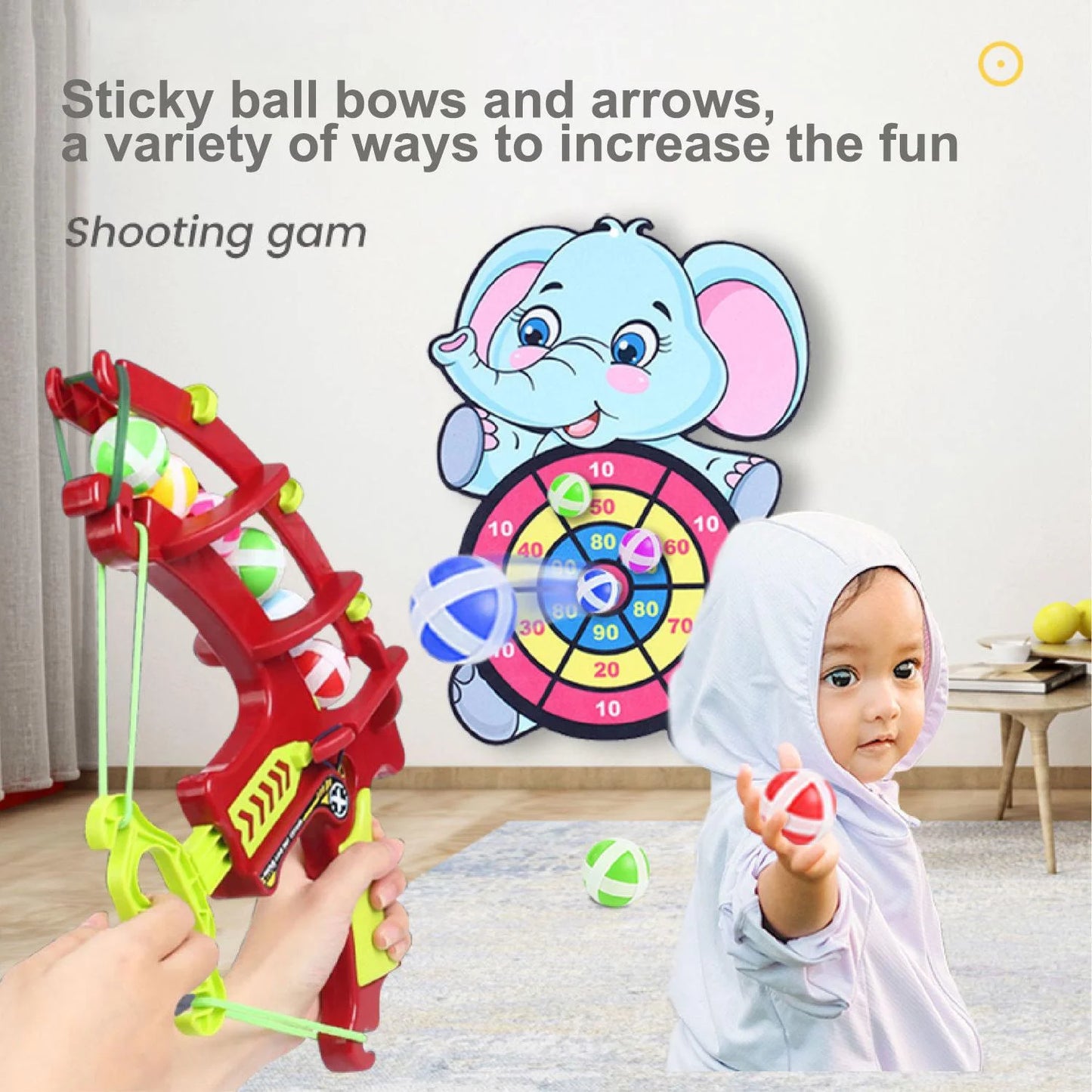 Montessori Sticky Ball Slingshot Dartboard Fun