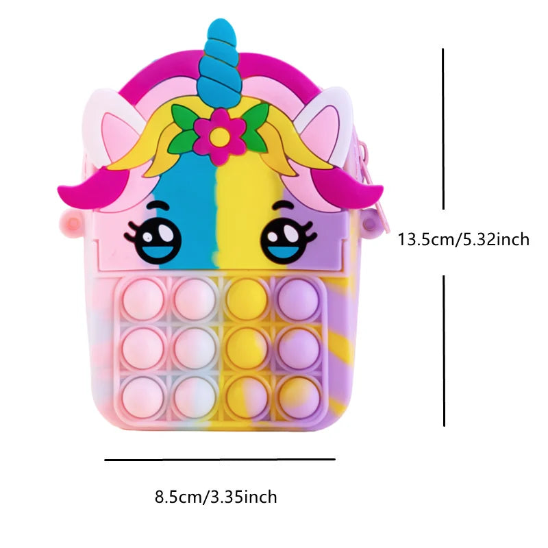 Silicone Unicorn Push Pop Bubble Purse