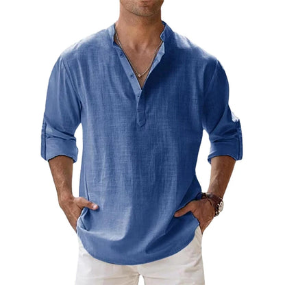 New Cotton Linen Mens Casual Shirts