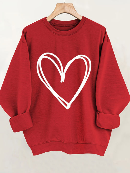 Cozy Heart-Print Pullover