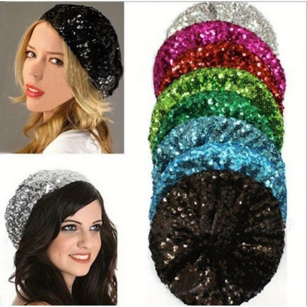 Sparkle Sequin Beret Cap